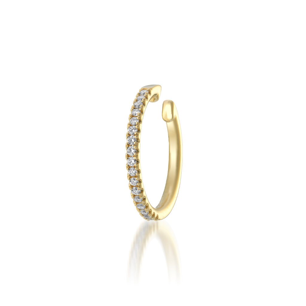 K18 イヤーカフ DIAMOND EAR CUFF(M)(片耳用)