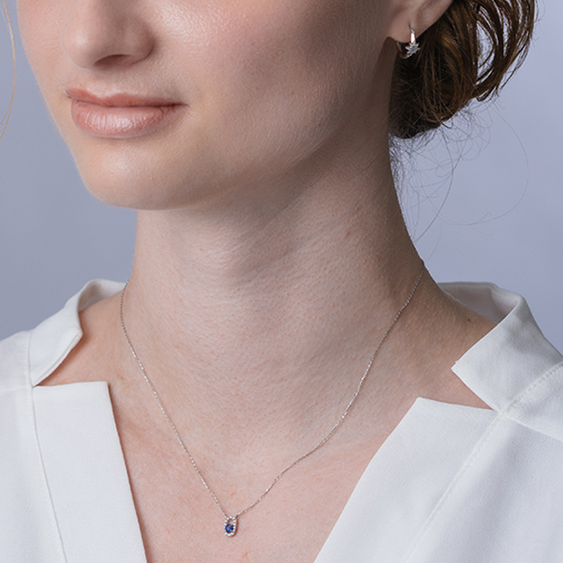 ・.。*STAR JEWELRY Pt950 サファイアネックレス・.。* DIAMOND CLIP SAPPHIRE NECKLACE(1XN0818)Pt950 ネックレス｜スター