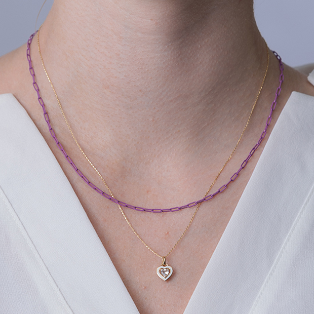 COLOR ON COLORS CHAIN NECKLACE(パープル)(2SK0661)SV925/K10