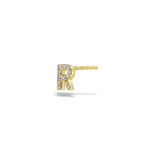STAR JEWELRY アルファベットピアス(M) DIAMOND INITIAL PIERCE (M)(片耳用)(2ZP1603)K18 ピアス