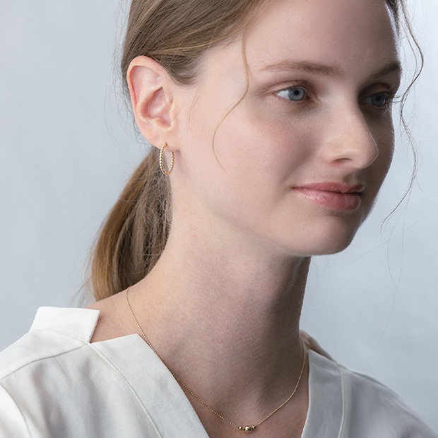 BALL HOOP PIERCED EARRING(2.0cm/片耳用)(2JP1043)K10 ピアス｜スター