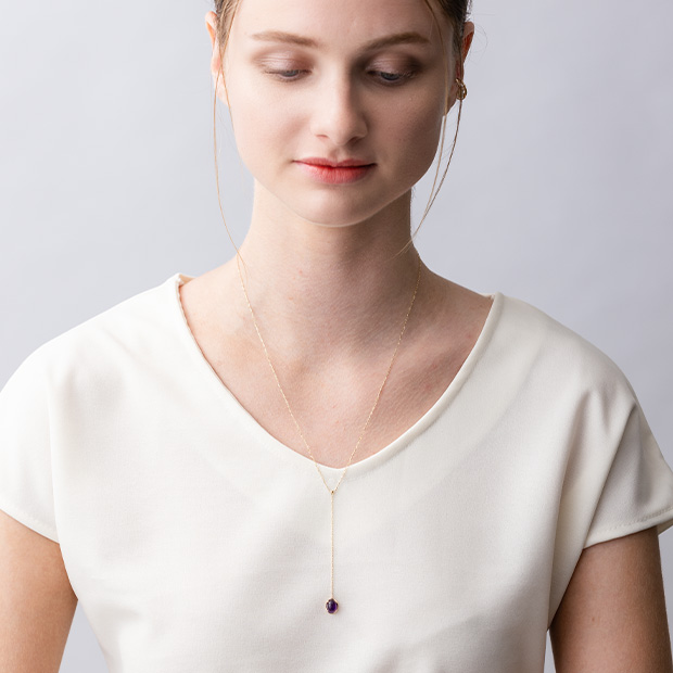 COLOR CALYX NECKLACE(アメシスト)(2JN1102)K10 ネックレス｜スター