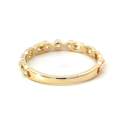 WHITE SAPPHIRE CHAIN RING(2JR0569)K10 リング｜スター