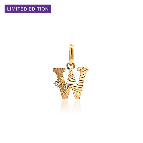 PERSONALIZE YOU】ETCHED INITIAL CHARM (W)(K18YG)(2ZC8813)K18