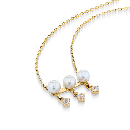 BABYPEARL＆WHITE SAPPHIRE NECKLACE(2JN1126)K10 ネックレス