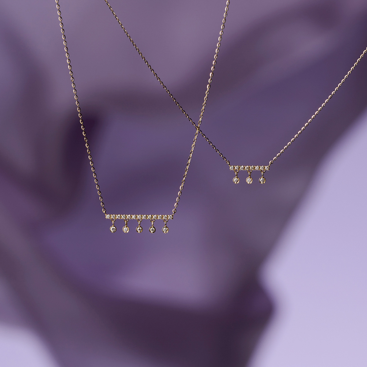 SWINGING DIAMONDS NECKLACE(1ZN1206)K18 ネックレス｜スター
