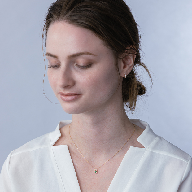 DIAMOND CLIP EMERALD NECKLACE(1ZN1154)K18 ネックレス｜スター