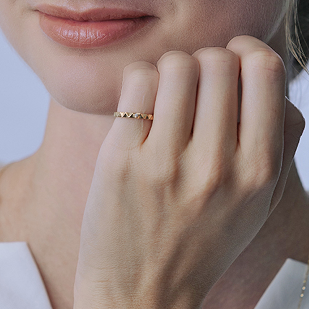 SPARKLE TEXTURE PINKIE RING(2JR0642)K10 リング｜スタージュエリー