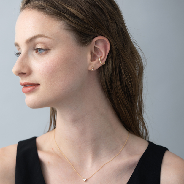 DIAMOND EAR CUFF(M)(片耳用)(2ZE0308)K18 イヤーカフ｜スター