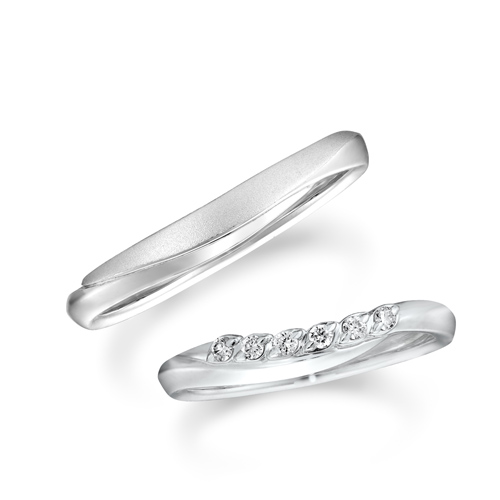 Butterflies」MARRIAGE RING(2PR0738)Pt950 マリッジリング｜スター