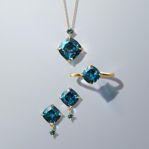 スタージュエリー ピアス　10K 2way 2JP0811 ブルートパーズ ブルートパーズ(11月) | LONDON BLUE TOPAZ | スタージュエリー