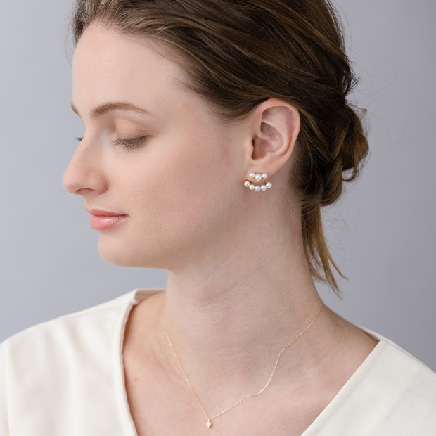 PEARL LINE PIERCED EARRING(片耳用)(2JP1000)K10 ピアス