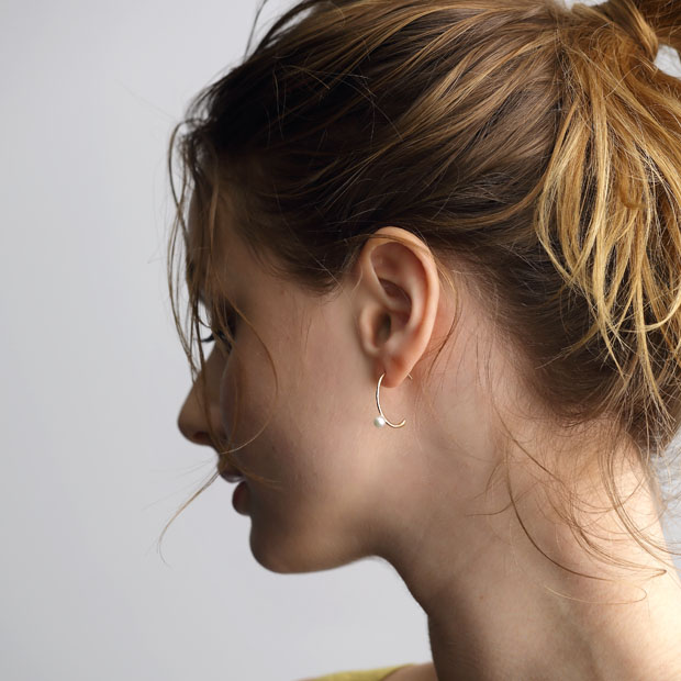 ピアスPEARL HOOP PIERCED EARRINGS (S)(2JP0752)｜スタージュエリー 