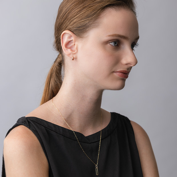 CLICK HOOP PIERCED EARRING(片耳用)(2GP0921)K18 ピアス