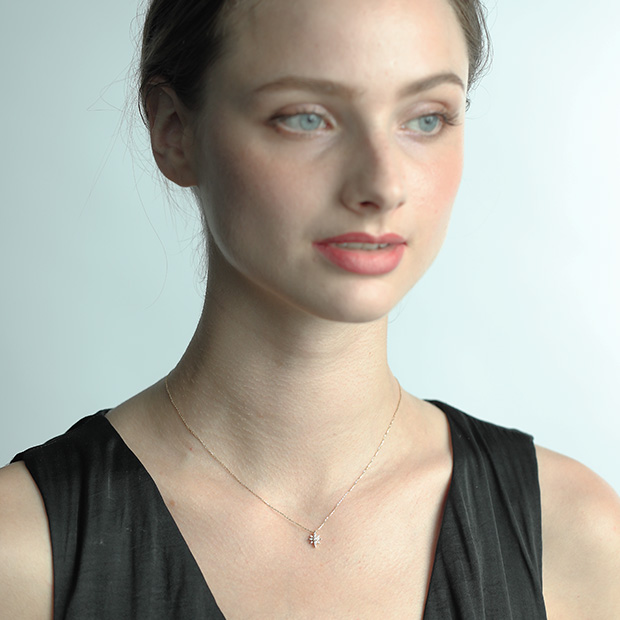 DIAMOND CROSSING STAR NECKLACE(2ZN2416)K18 ネックレス