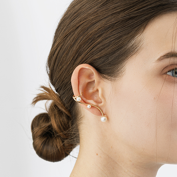 FUTURITY PEARL PIERCE＆EAR CUFF(2JP1127)K10 ピアス/イヤーカフ