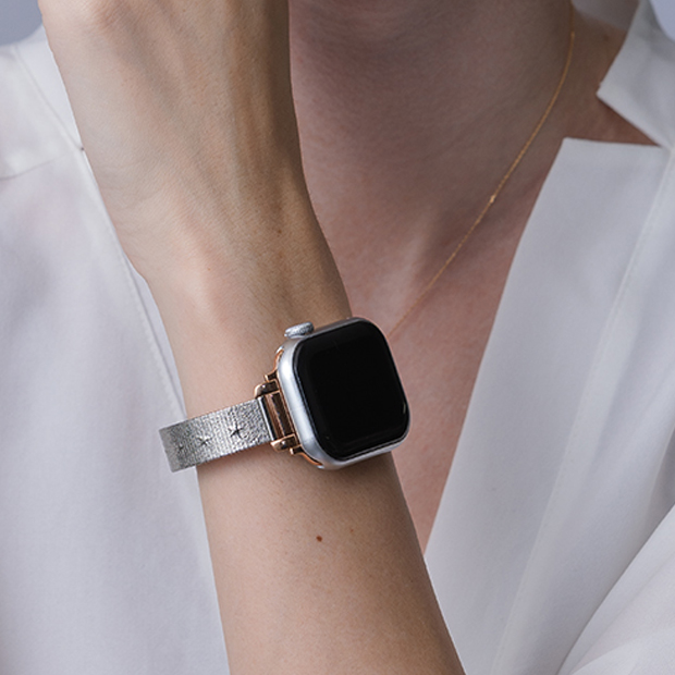 STAR MESH APPLE WATCH BAND(SV)(2QS1192)STEEL ウォッチバンド