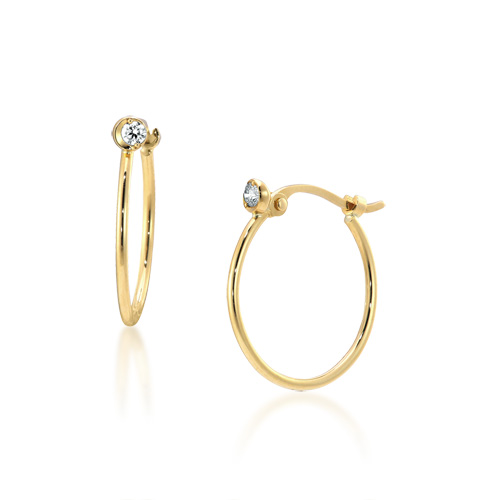 ピアスMOON SETTING DIAMOND HOOP PIERCED EARRINGS(2ZP1523)|スター