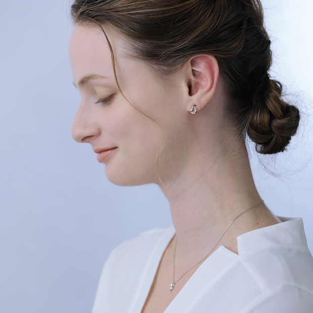 DOUBLE MOON PIERCED EARRINGS(SV925)(2SP0915)SV925 ピアス｜スター
