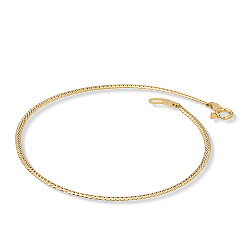 ROUND HERRINGBONE CHAIN BRACELET17cm(2JU0343)K10 ブレスレット