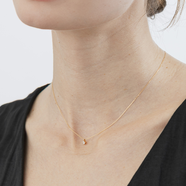 スタージュエリー　K18 ネックレス　一粒 CROSSINGSTAR SETTING NECKLACE(1ZN1183)K18 ネックレス｜スター