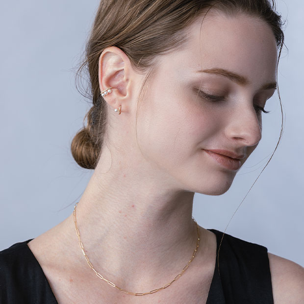 DIAMOND & BABY AKOYA EAR CUFF(2ZE0319)K18 イヤーカフ|スター DIAMOND & BABY AKOYA EAR CUFF(2ZE0319)K18 イヤーカフ|スター