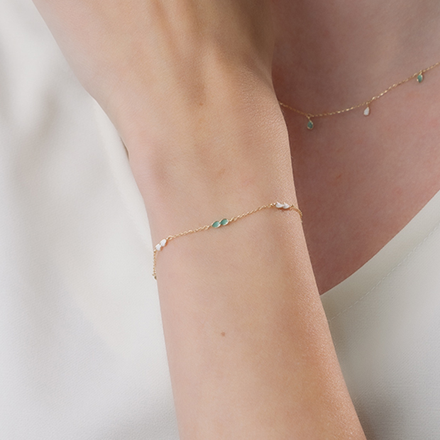 COLOR ON COLORS BRACELET(グリーン×ホワイト)(2JU0349)K10 