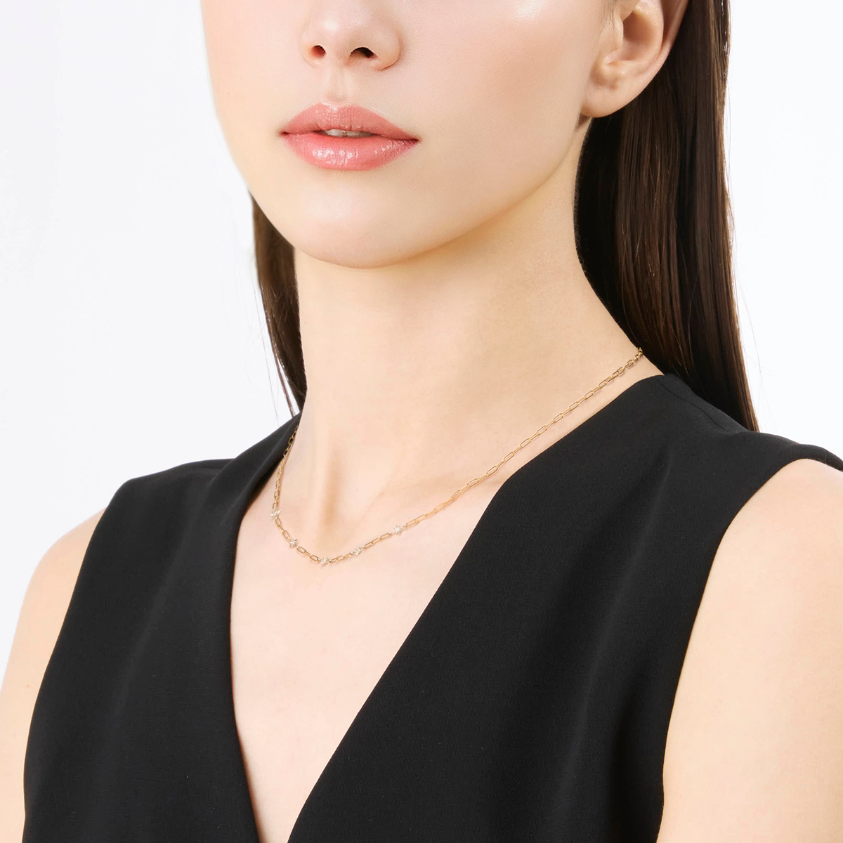 COMBINATION DIAMOND STATION NECKLACE(1ZN1201)K18/Pt950 ネックレス