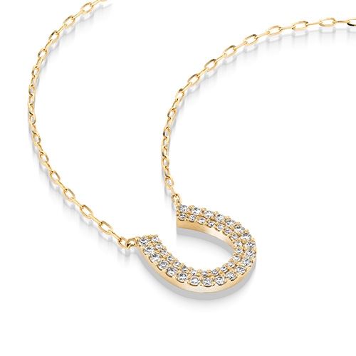 DIAMOND DOUBLE HORSESHOE NECKLACE(1ZN1157)K18 ネックレス｜スター