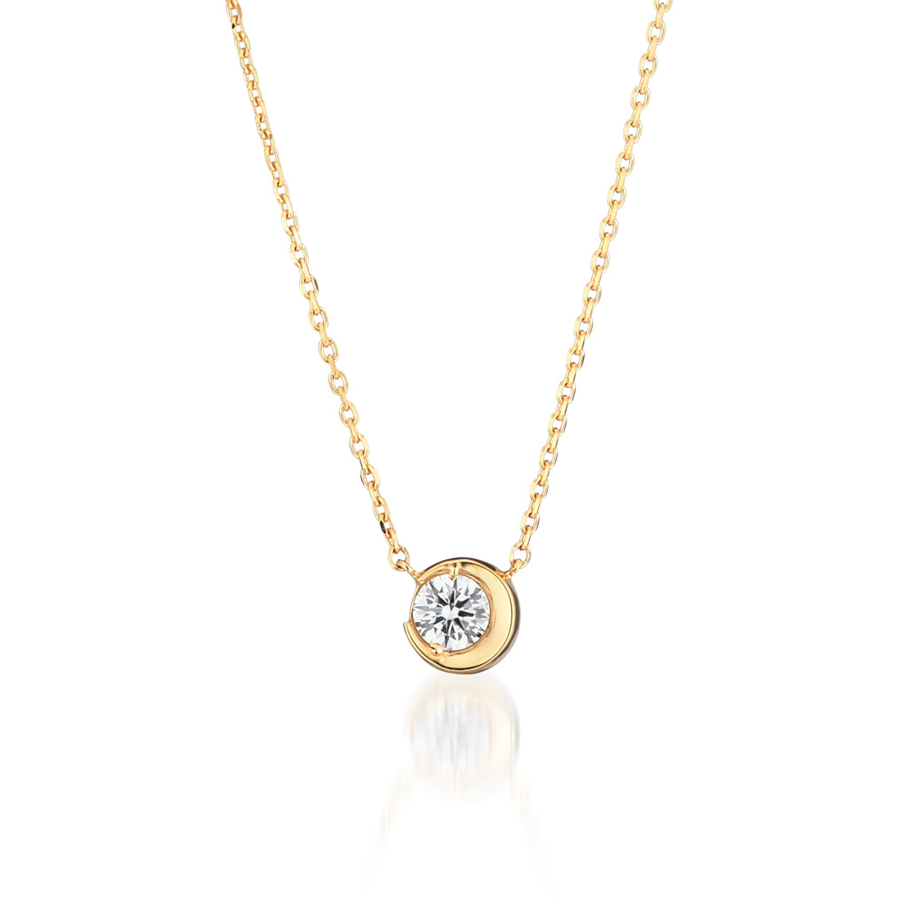 ネックレスMOON SETTING DIAMOND NECKLACE 0.14ct(2ZN1607)｜スター ...