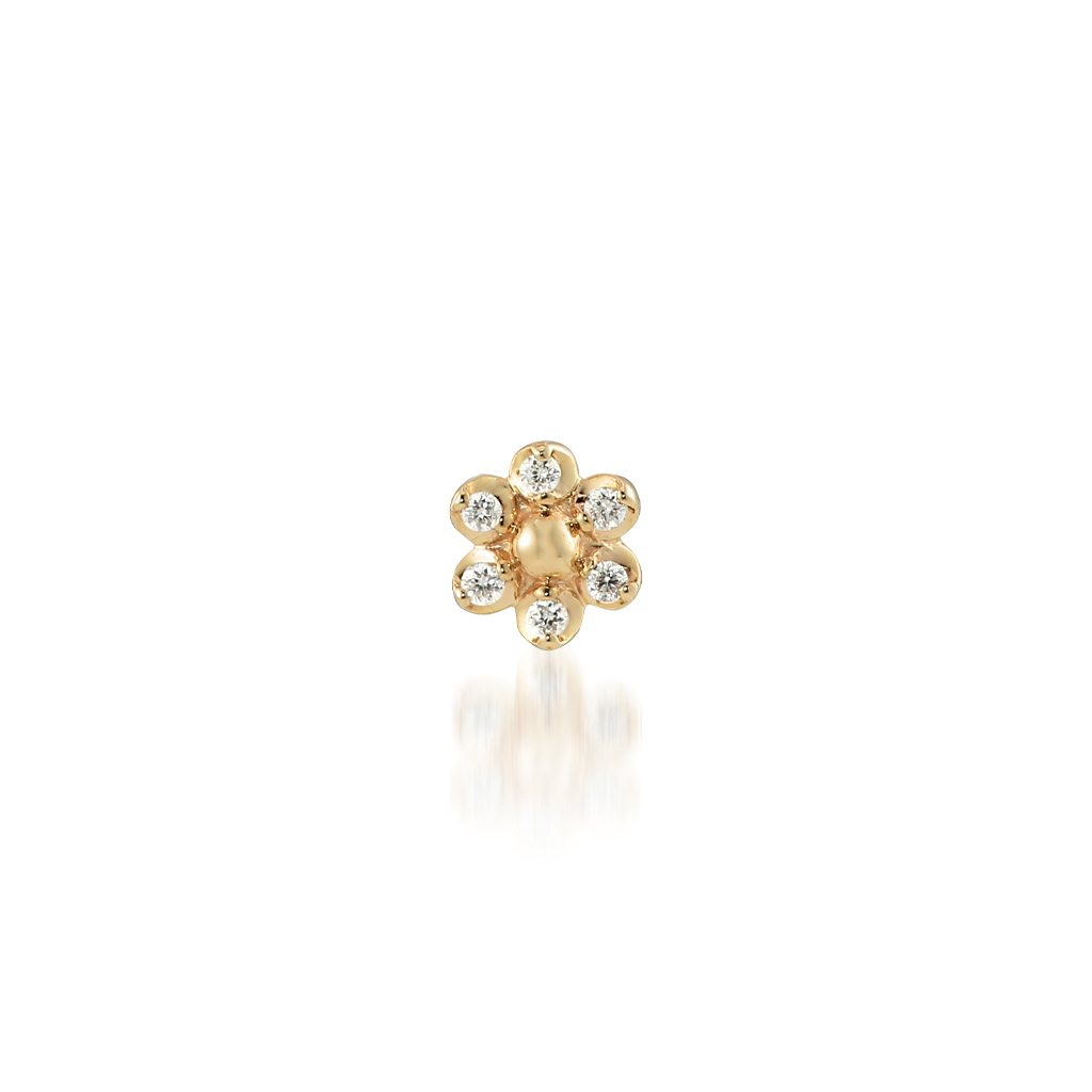 DIAMOND FLOWER PIERCED EARRING(2JP7808)STAR JEWELRY GIRL (スター 