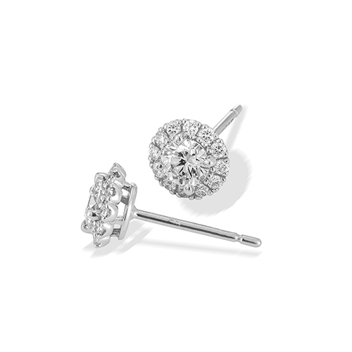 やし　STAR JEWELRYプラチナ950ダイヤ両耳ピアス DIAMOND HALO PIERCED EARRINGS(両耳用)(1XP0401)Pt950 ピアス