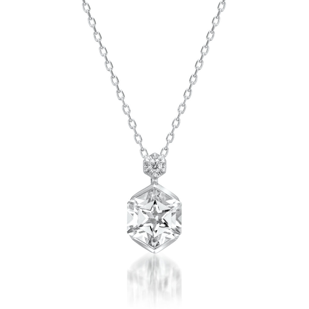 ネックレスWHITE TOPAZ HONEYCOMB NECKLACE(2JN7386)STAR JEWELRY GIRL ネックレスWHITE TOPAZ HONEYCOMB NECKLACE(2JN7386)STAR JEWELRY GIRL