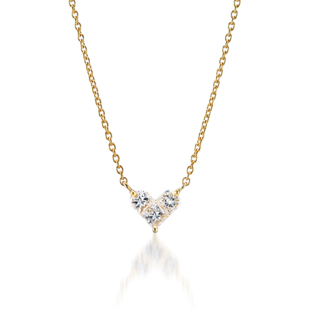 Star jewelry K18 ダイヤモンド 0.15ct ハート ネックレス