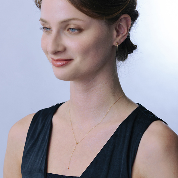 スタージュエリーガール　スマイリーフェイス ネックレス　ダイヤ0.02 10k スタージュエリー ガール「スマイル」シリーズの新作、ダイヤの