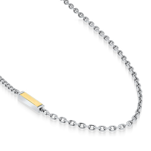 SIGNET PLATE NECKLACE (SV925×YG)(2SN1687)SV925/K10 ネックレス
