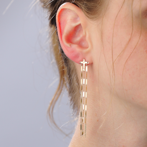 AIRPLANE FRINGE PIERCED EARRING(2JP0884)｜スタージュエリー公式 