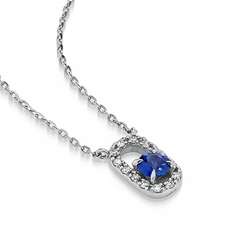 DIAMOND CLIP SAPPHIRE NECKLACE(1XN0818)Pt950 ネックレス｜スター