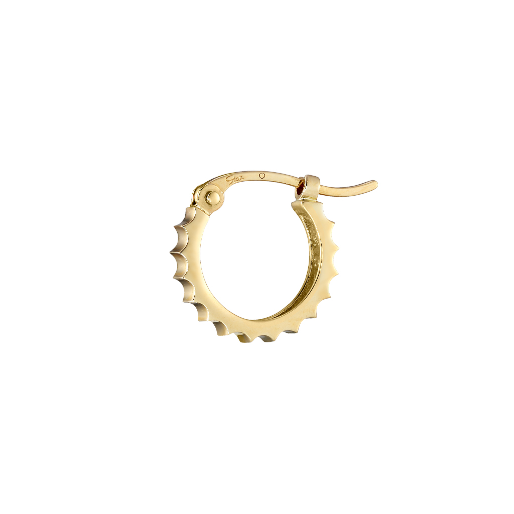 TEXTURE MINI HOOP PIERCED EARRINGS(2JP7884)STAR JEWELRY GIRL 