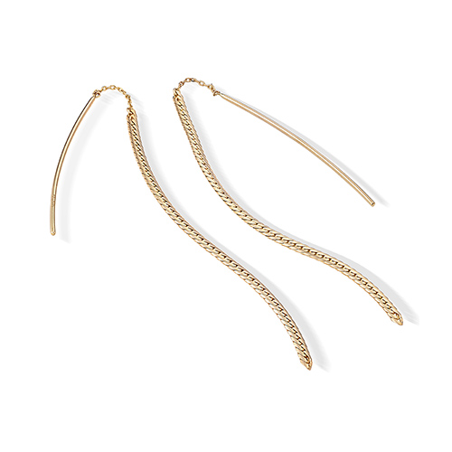 HERRINGBONE CHAIN PIERCED EARRINGS(S)(2JP0975)K10 ピアス