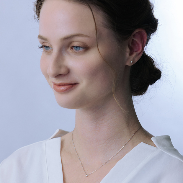 天然ダイヤモンド　Silver925 ネックレス 未使用保管品 COLOR ON COLORS CHAIN NECKLACE(ホワイト)(2SK0654)SV925/K10