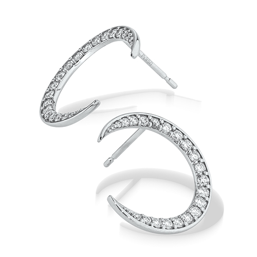 DIAMOND MOON PIERCED EARRINGS(1XP0422)Pt950 ピアス｜スター