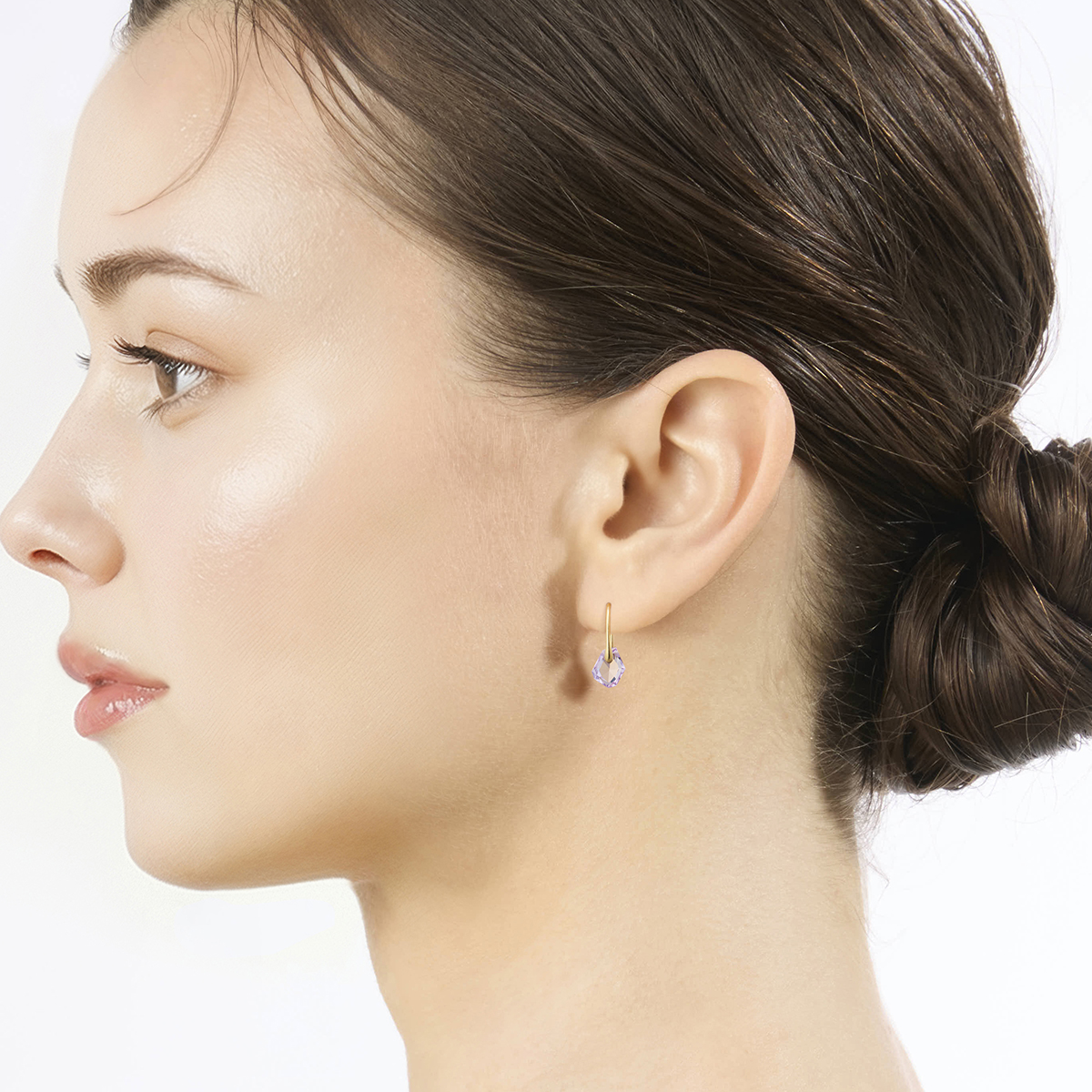 NATURE SHARDS PIERCED EARRINGS (アメシスト)(2JP1139)K10 ピアス