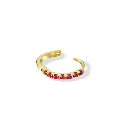 RUBY CLICK HOOP PIERCE(片耳用)(2ZP1613)K18 ピアス｜スター