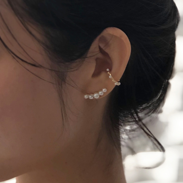 スタージュエリー K10 パール イヤーカフ PEARL EAR CUFF