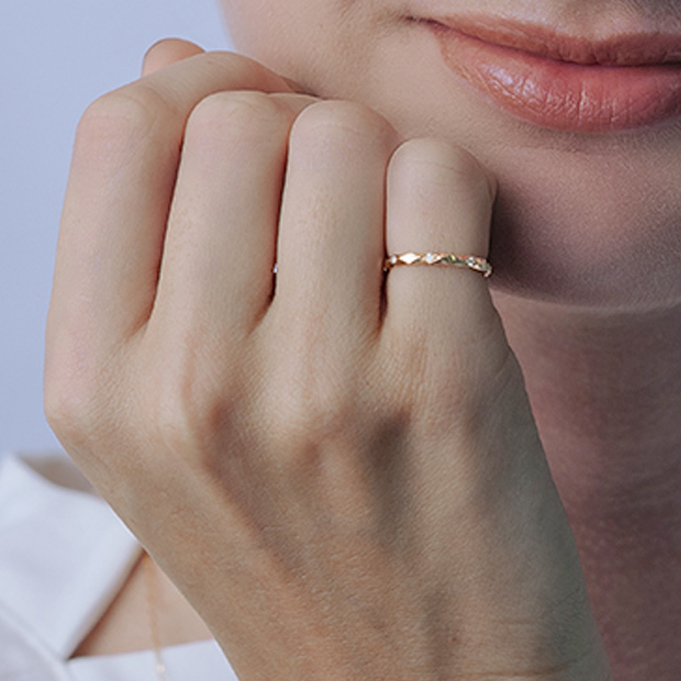 SPARKLE TEXTURE PINKIE RING(2JR0641)K10 ピンキーリング｜スター