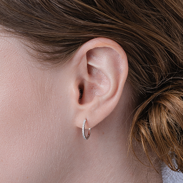 CLICK HOOP PIERCED EARRING(M)(片耳用)(2ZP1566)K18 ピアス