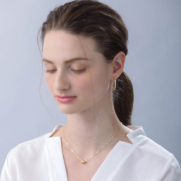 CLIP CHAIN HOOP PIERCED EARRINGS(S)(2JP0953)K10 ピアス
