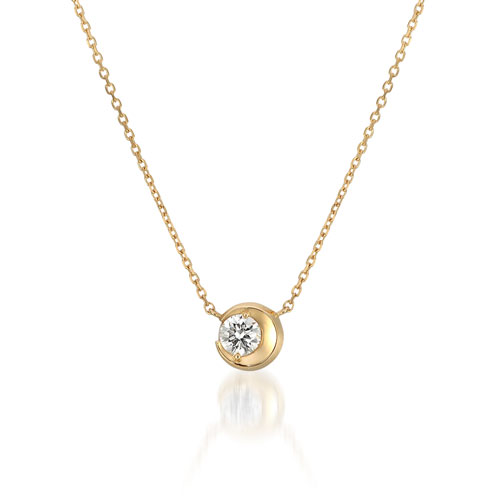 ネックレスMOON SETTING DIAMOND NECKLACE 0.17ct(1ZN0925)｜スター