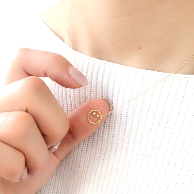 DIAMOND GIRL'S SMILE NECKLACE(2ZN7011)STAR JEWELRY GIRL (スター 